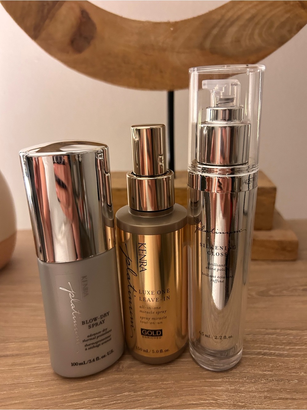 NEW Kenra Platinum Hair Care Trio Blow Dry Spray + Leave In + Revive